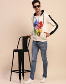 Camla Barcelona Avengers Graphic Printed Zipped Off White Sweatshirt