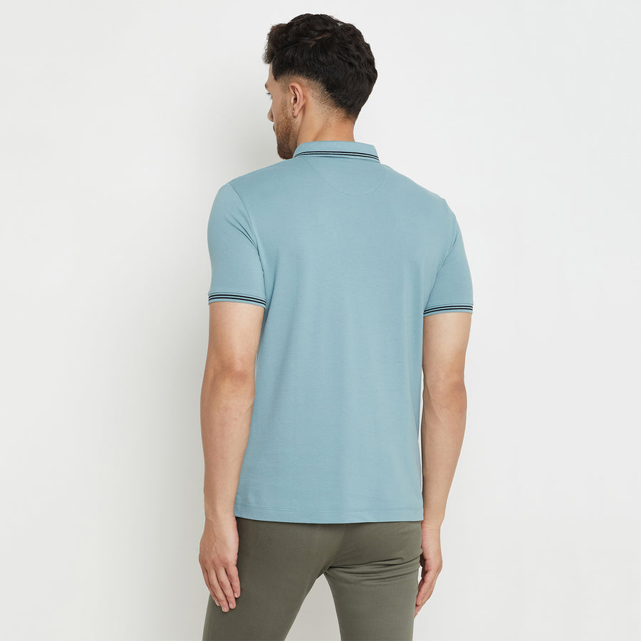 Camla Teal T -Shirt For Men