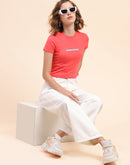 Camla Barcelona Typography Pink T-Shirt