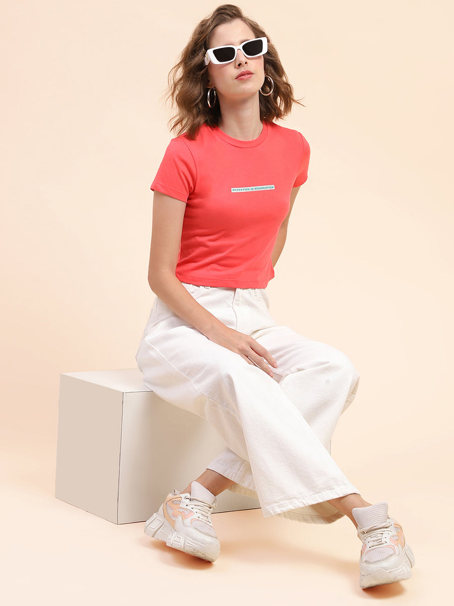 Camla Barcelona Typography Pink T-Shirt