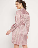 Camla Barcelona Abstract Print Blush Pink Shirt Dress