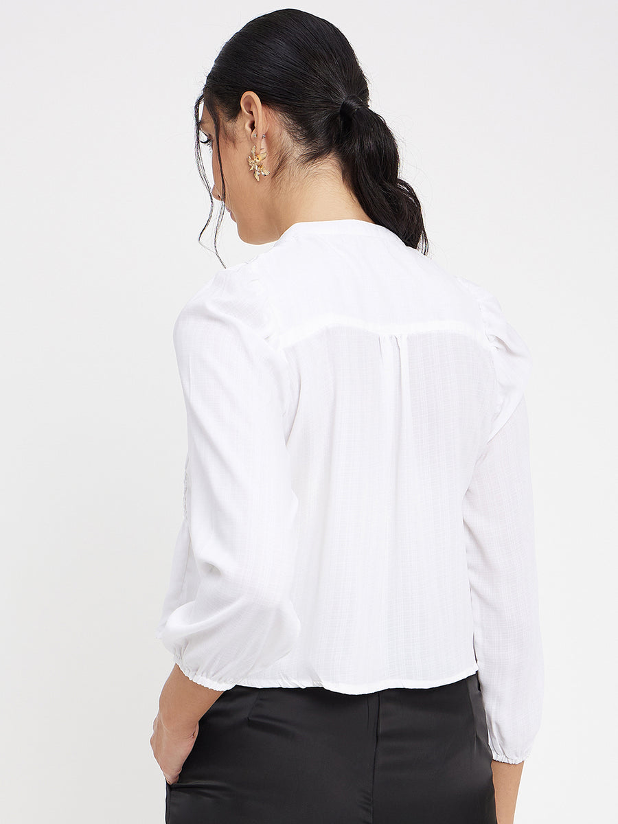 Camla Barcelona White Solid Shirt