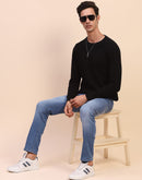Camla Barcelona Crew Neck Solid Black Sweater