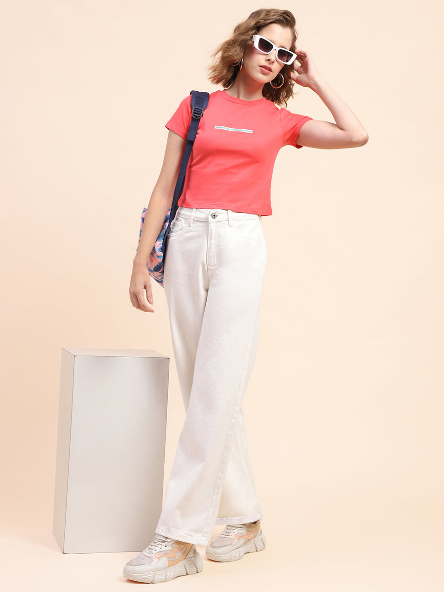 Camla Barcelona Solid White Wide Leg Jeans