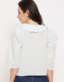 Camla Barcelona White Peter Pan Collar Top