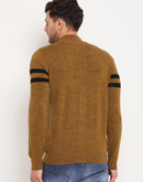 Camla Barcelona Horizontal Striped Dark Yellow Sweater For Men
