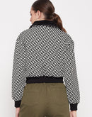 Madame Colour Blocked Black Crop Sweatshirt
