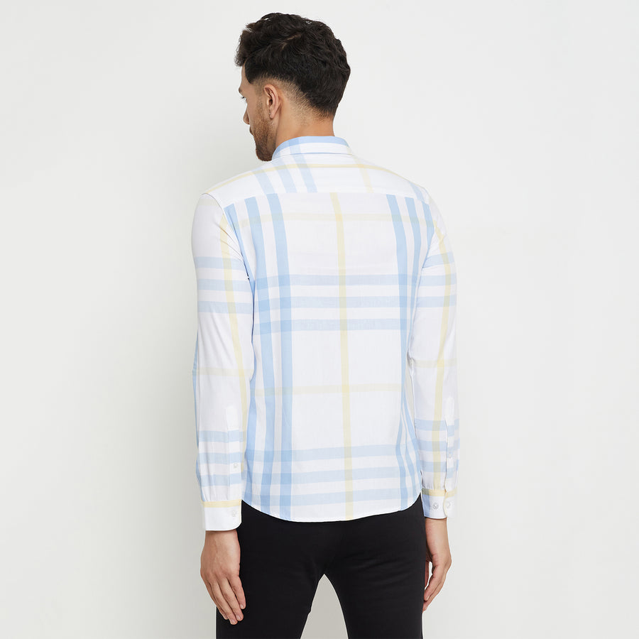 Camla Barcelona Colourblocked White Shirt For Men
