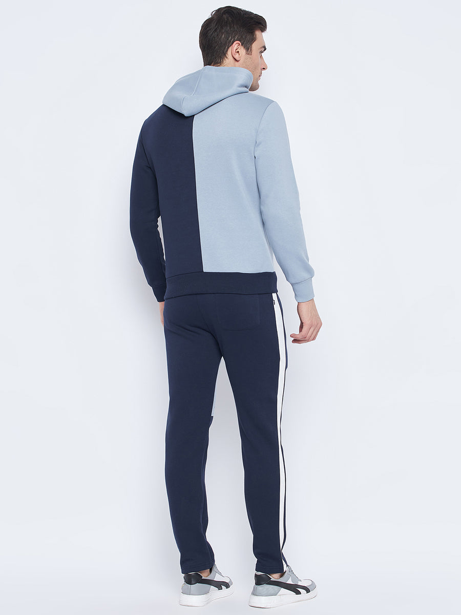 Camla Barcelona Men'S Colourblocked Navy Blue Tracksuit