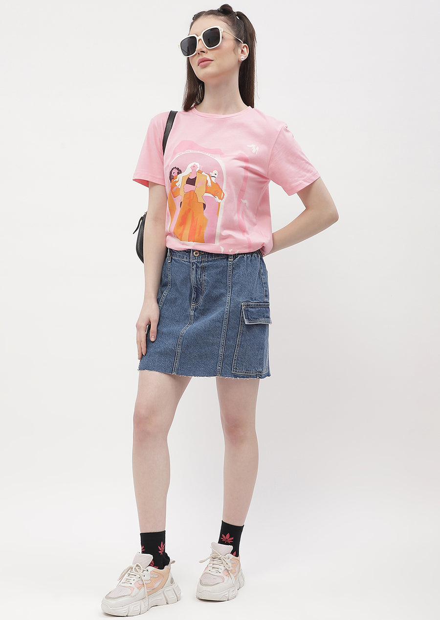 Madame Graphic Print Pink  Regular T-shirt