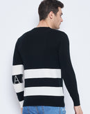 Camla Barcelona Colourblocked Black Sweater For Men