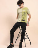 Camla Barcelona Graphic Print Sea Green Crew Neck T-Shirt