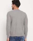 Camla Barcelona Shawl Collar Grey Sweater For Men