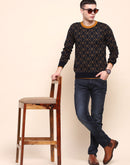 Camla Barcelona Geometric Print Navy Blue Sweater
