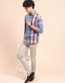 Camla Barcelona Chequered Grey Regular Shirt