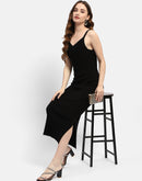 Madame Shanaya Kapoor V-Neck Black Bodycon Dress