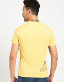 Camla Barcelona Typography Yellow Regular T-Shirt