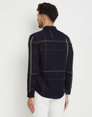 Camla Barcelona Chequered Navy Blue Shirt