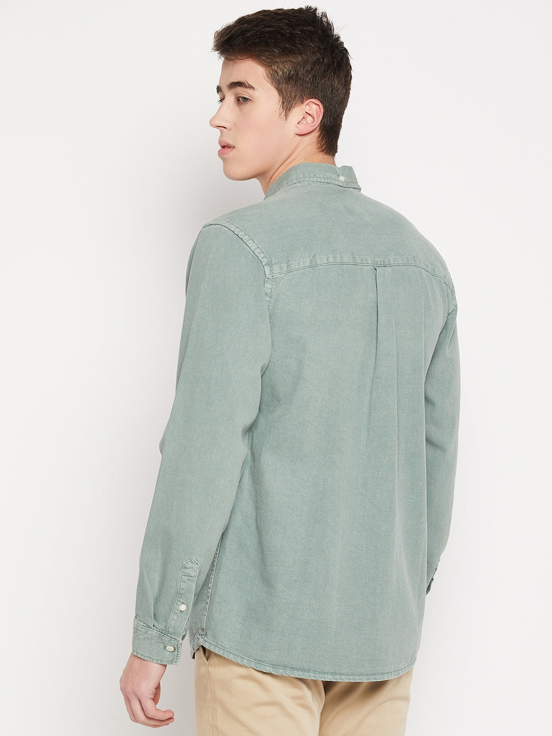 Camla Barcelona Washed Sage Green Shirt For Men