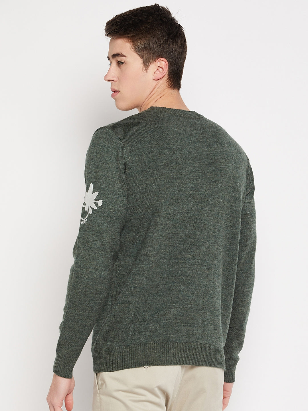 Camla Barcelona Bottle Green Sweater For Men