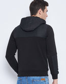 Camla Barcelona Men'S Zip Top Closure Black Hooded Sweatshirt
