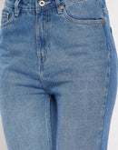 Camla Barcelona Blue High Rise Boot Cut Raw Hem Jeans