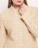 Camla Barcelona Chequered Beige Linen Coat