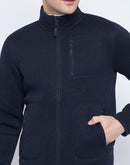 Camla Barcelona Stand Collar Navy Blue Sweatshirt