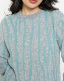 Madame Grey Printed Round-Neck Sweater