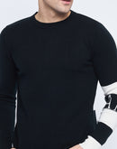 Camla Barcelona Colourblocked Black Sweater For Men