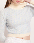 Camla Barcelona Cable Knit Off-White Turtleneck Sweater