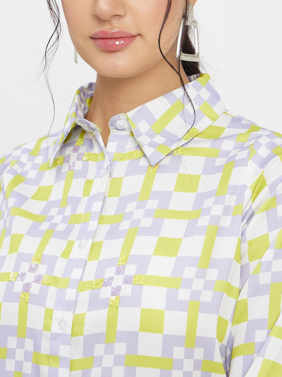 Camla Multicolour Checked Shirt For Women