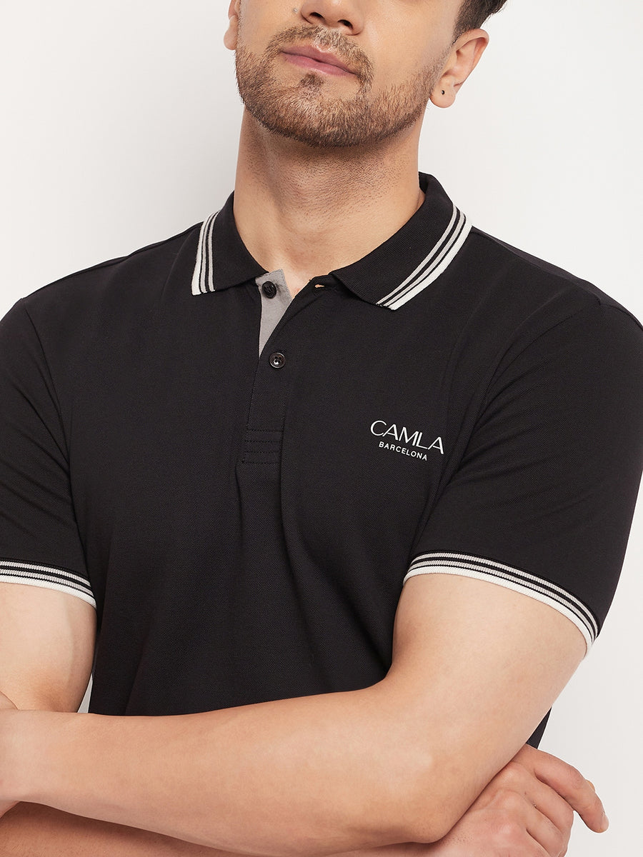 Camla Black T-Shirt For Men