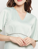 Camla Barcelona Sequin Embellished Midi Mint Green A Line Dress