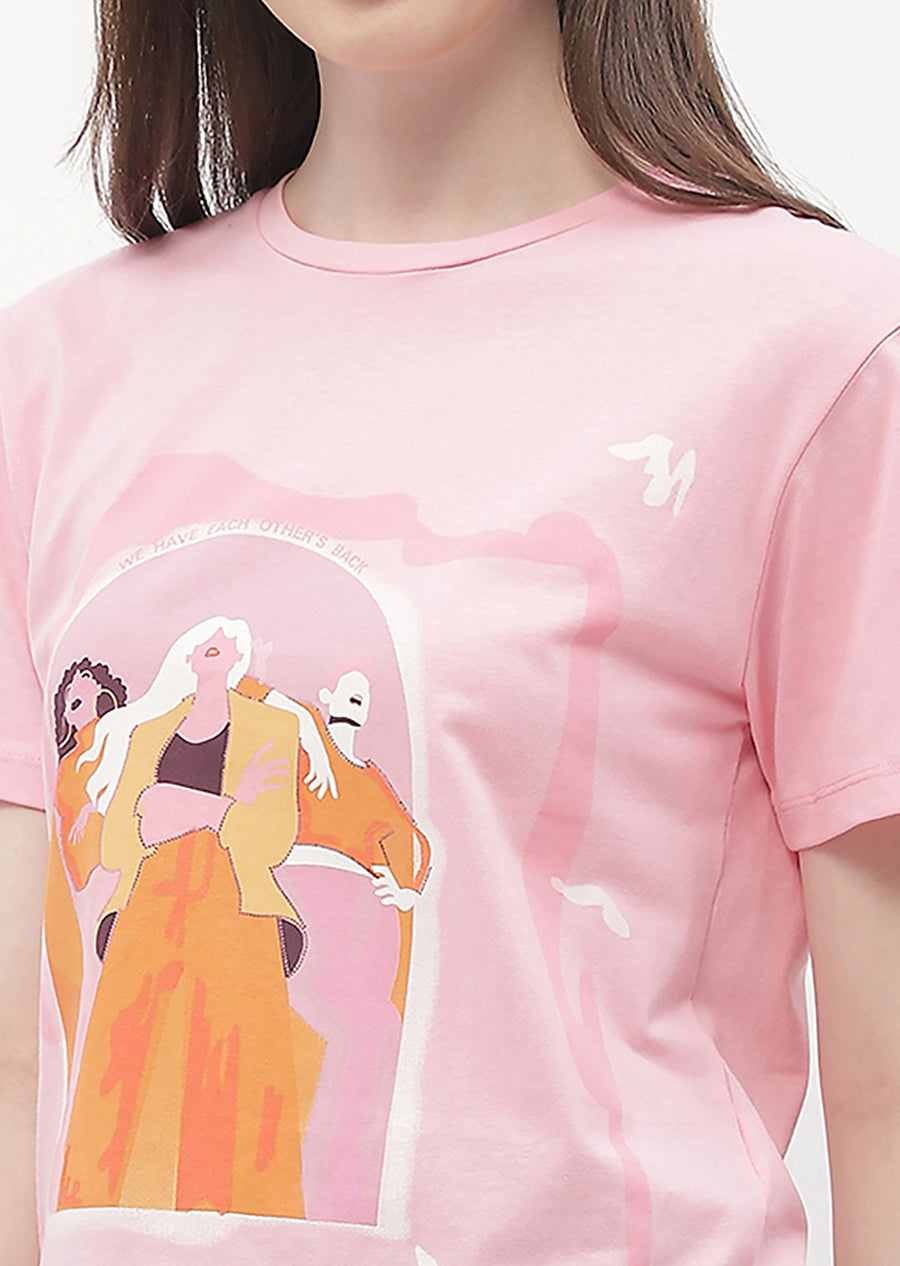 Madame Graphic Print Pink  Regular T-shirt