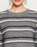 Madame Grey Striped Sweater
