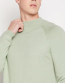 Camla Barcelona Mock Neck Pista Green Sweater for Men