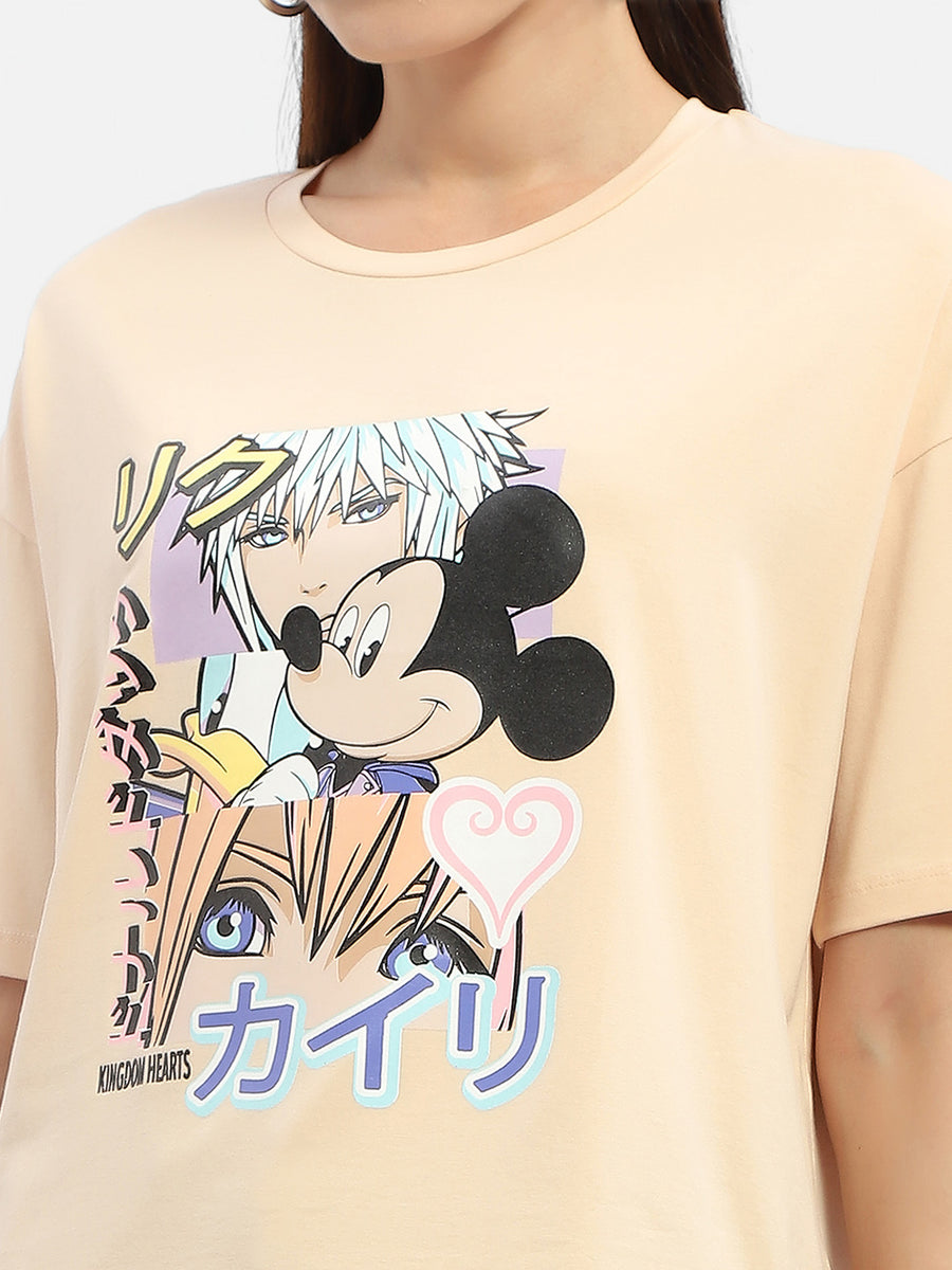 Madame Disney Mickey Mouse Peach Oversized T-shirt