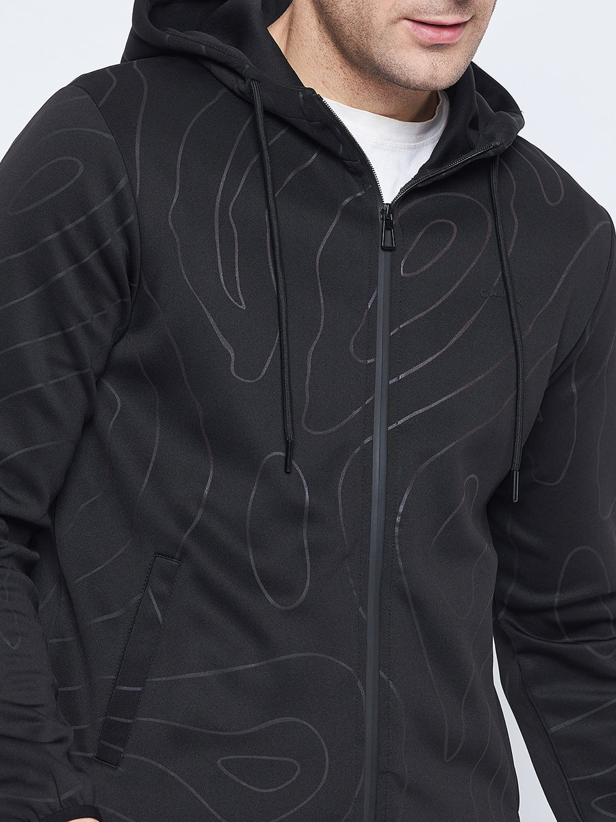 Camla Barcelona Tone-On-Tone Abstract Print Hooded Tracksuit