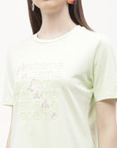 Madame Logo Print Neon Green Regular T-shirt