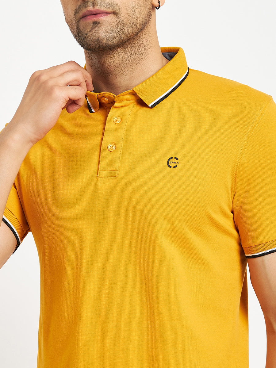 Camla Mustard T- Shirt For Men