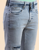 Camla Barcelona Distressed Ice Blue Straight Fit Jeans