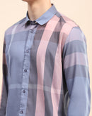 Camla Barcelona Chequered Grey Regular Shirt