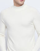 Camla Barcelona Mock Neck Cream Sweater For Men
