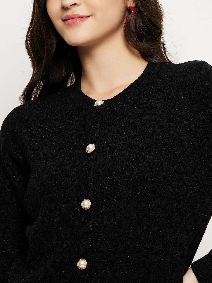 Madame Black Buttoned Cardigan