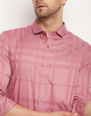 Camla Barcelona Chequered Peach Shirt For Men
