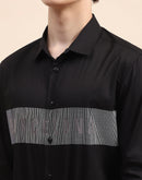 Camla Barcelona Logo Printed Black Button Down Shirt