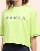 Camla Barelona Logo Print Neon Green T-Shirt