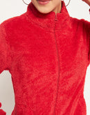 Madame Red High Neck Sweatshirt