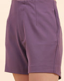 Camla Barcelona Solid Purple Slant Pocket Shorts
